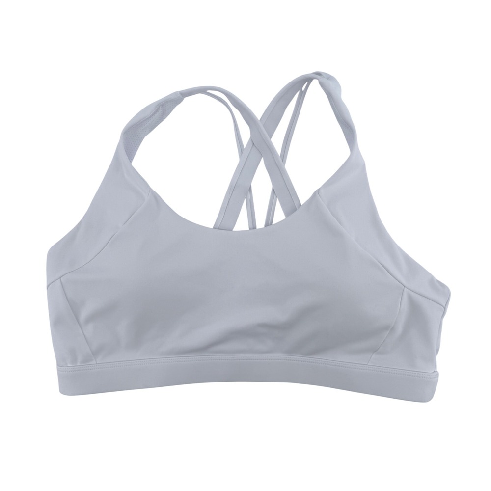 Running Girl XL Sports Bra Criss Cross Back‎ Light Support White